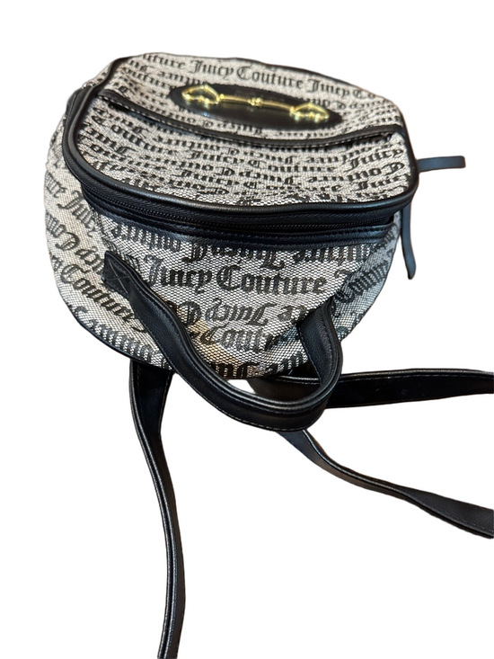 Juicy Couture Black & Gray Logo Backpack with Gold Heart Accents